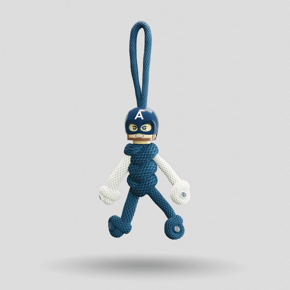 Captain America Paracord Buddy Keychain