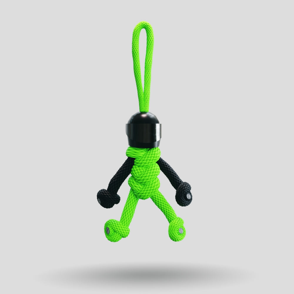 Black Green Biker Buddy Paracord Keychain