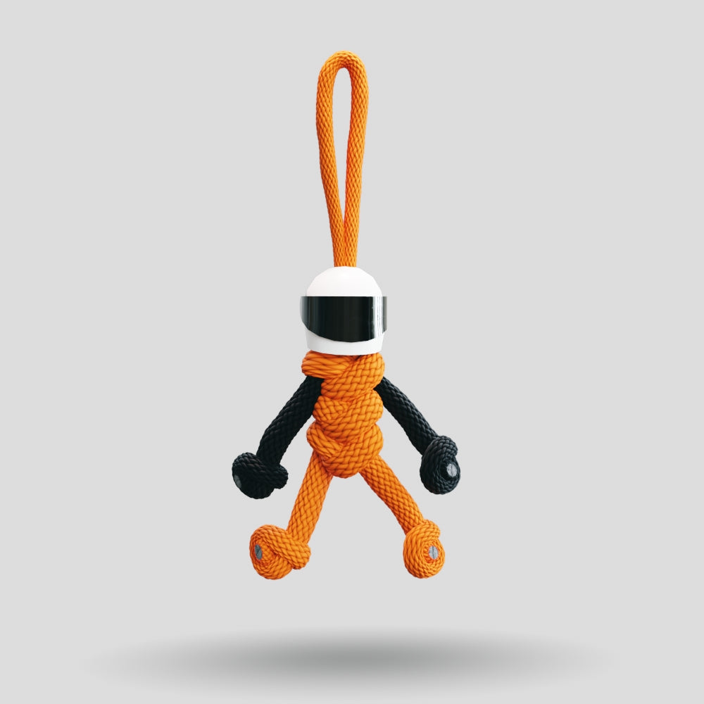 Orange Biker Buddy Paracord Keychain