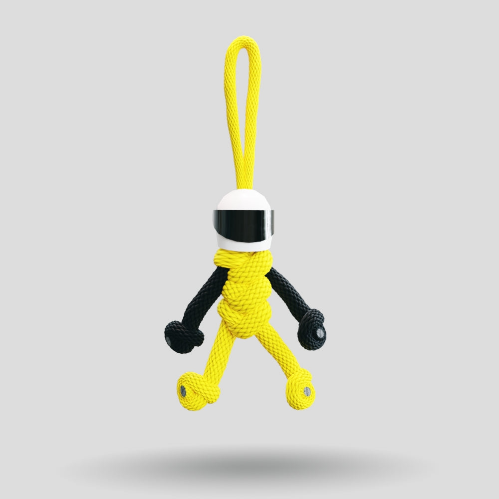 Yellow Biker Buddy Paracord Keychain