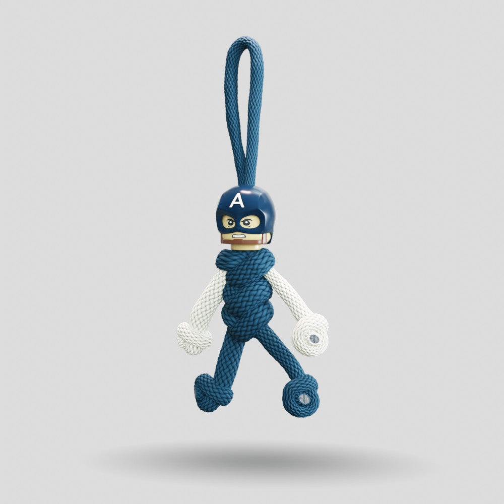 Captain America Paracord Buddy Keychain
