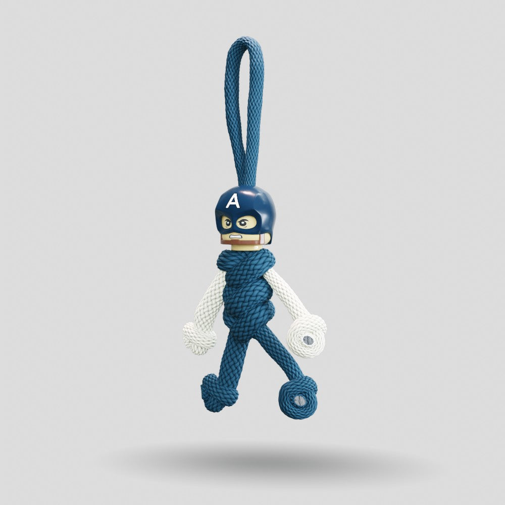 Captain America Paracord Buddy Keychain
