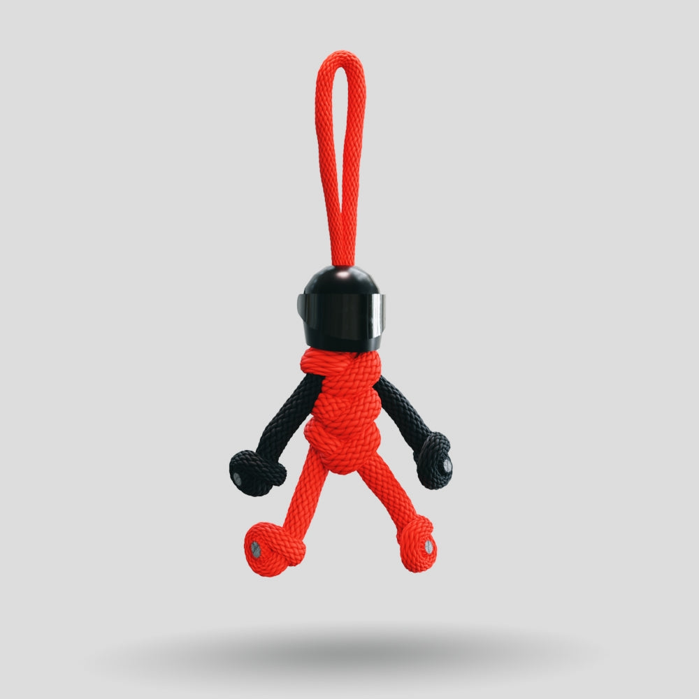 Black Red Biker Buddy Paracord Keychain