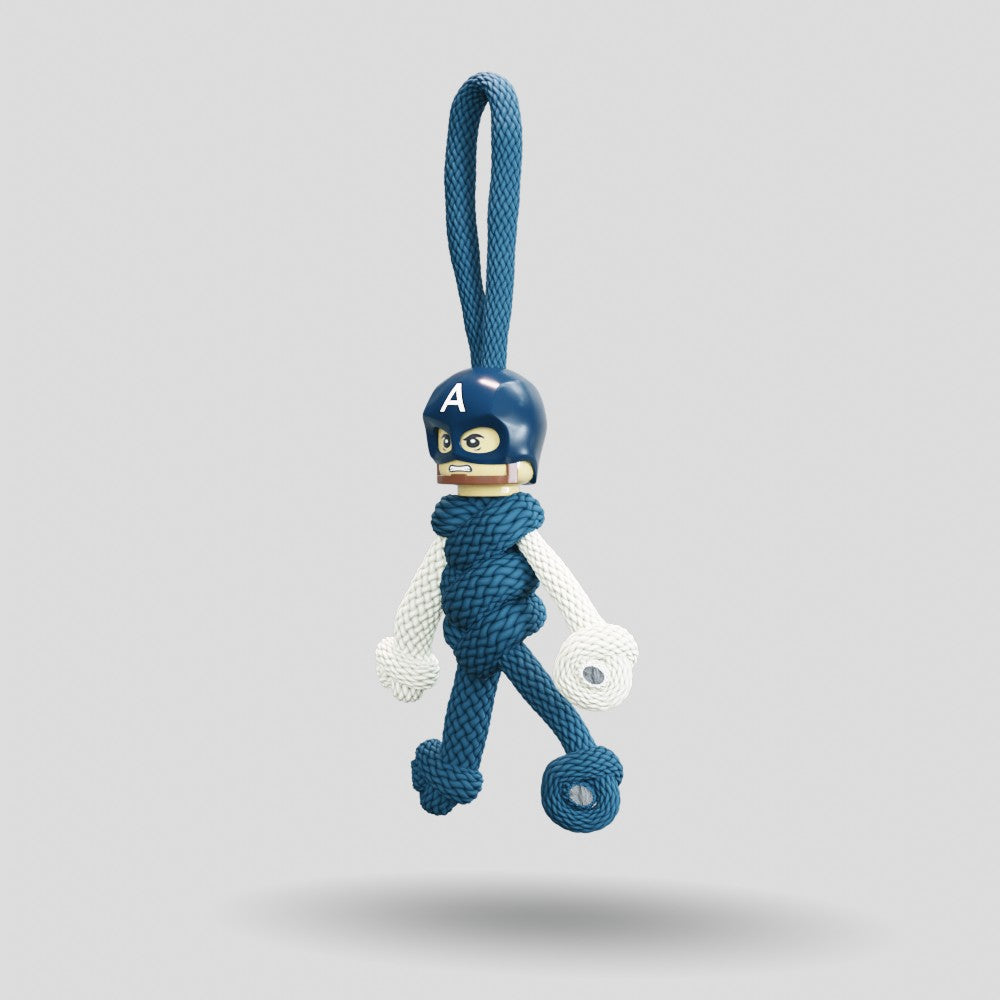 Captain America Paracord Buddy Keychain
