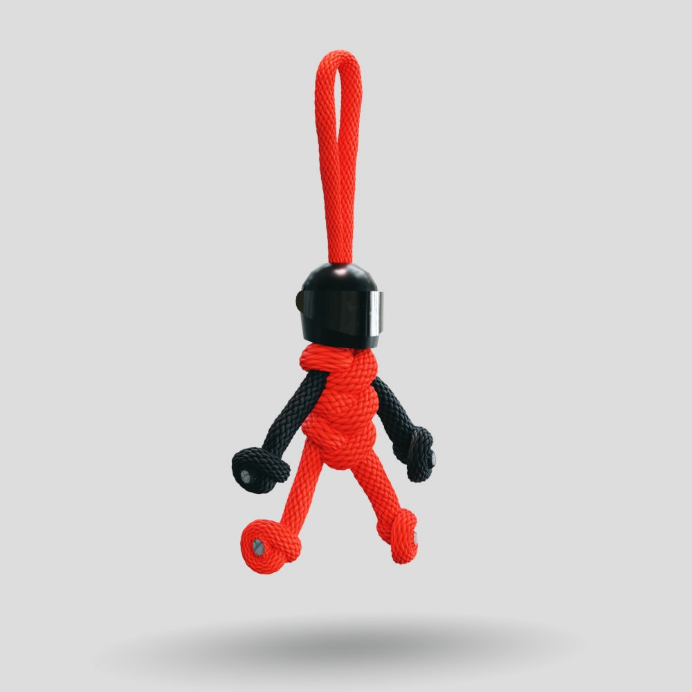 Black Red Biker Buddy Paracord Keychain