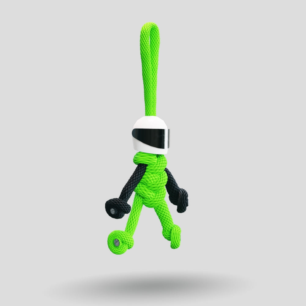 Green Biker Buddy Paracord Keychain