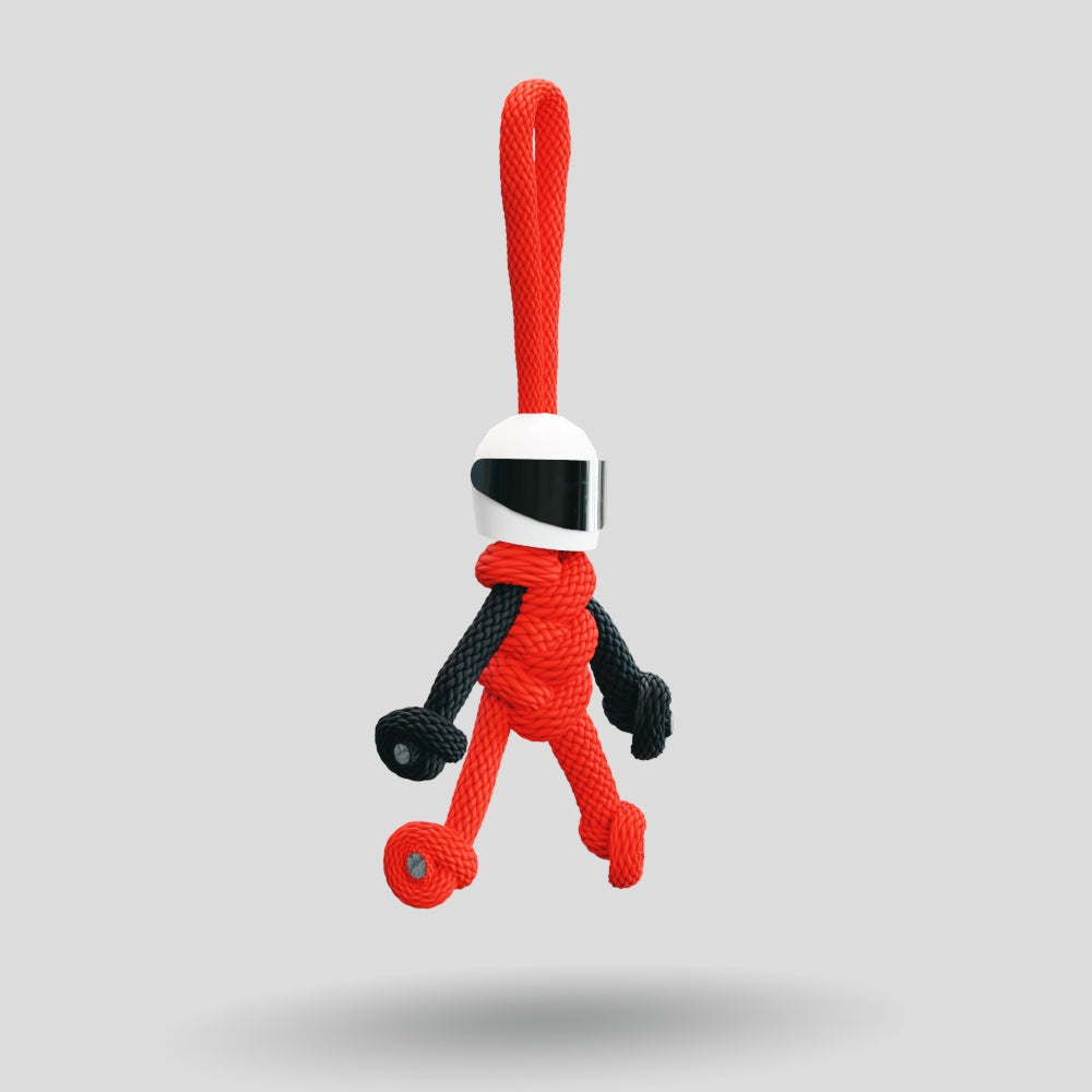 Red Biker Buddy Paracord Keychain