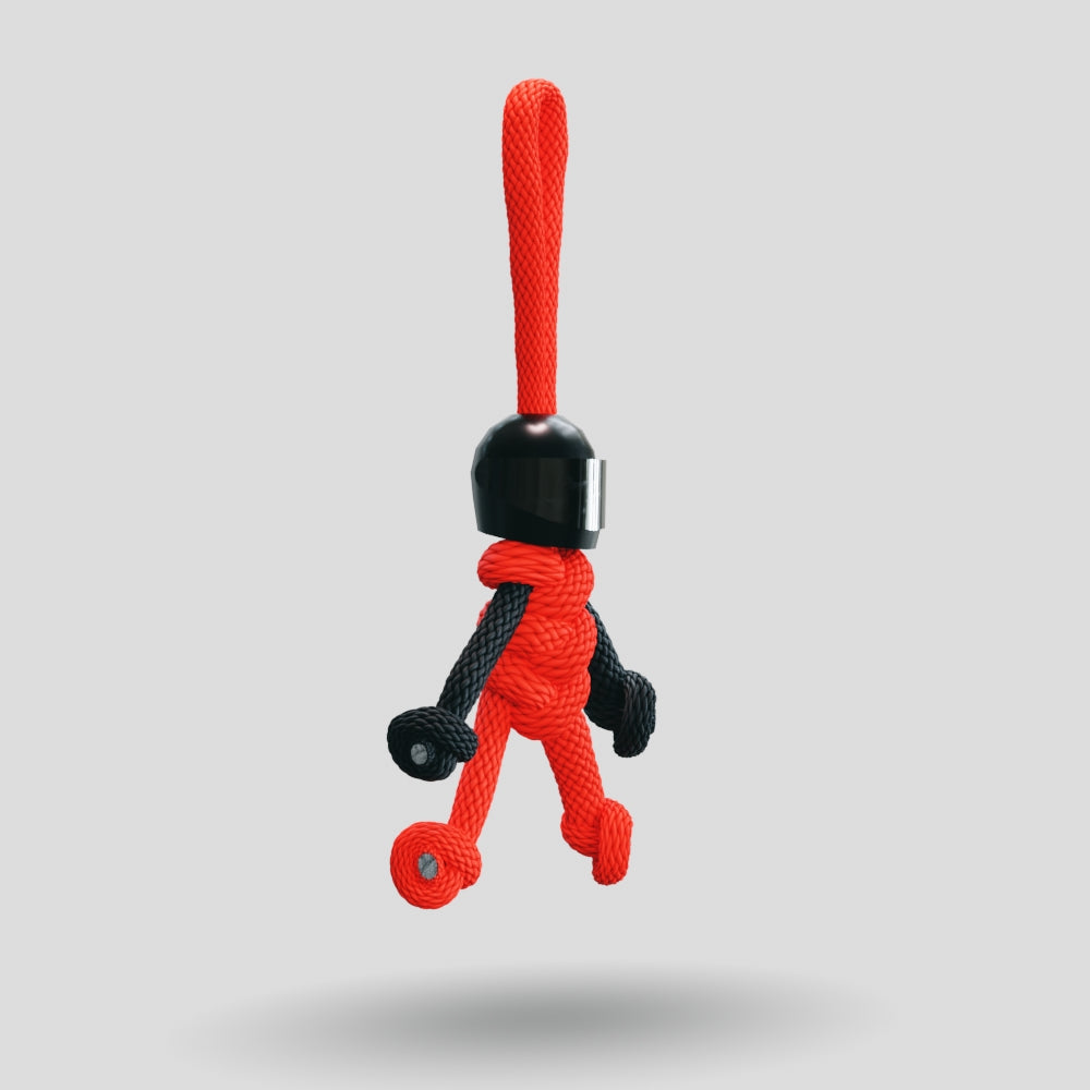 Black Red Biker Buddy Paracord Keychain