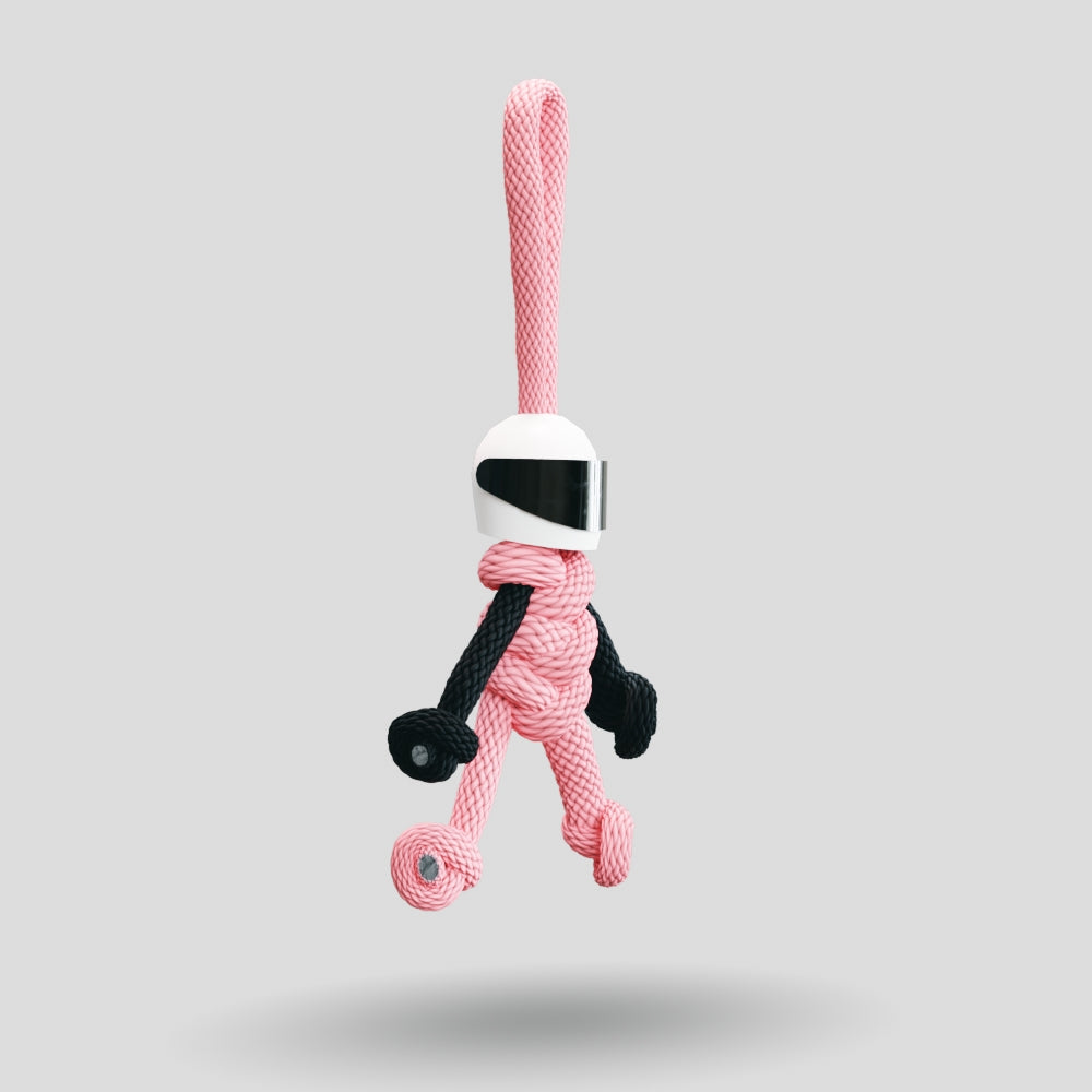 Pink Biker Buddy Paracord Keychain