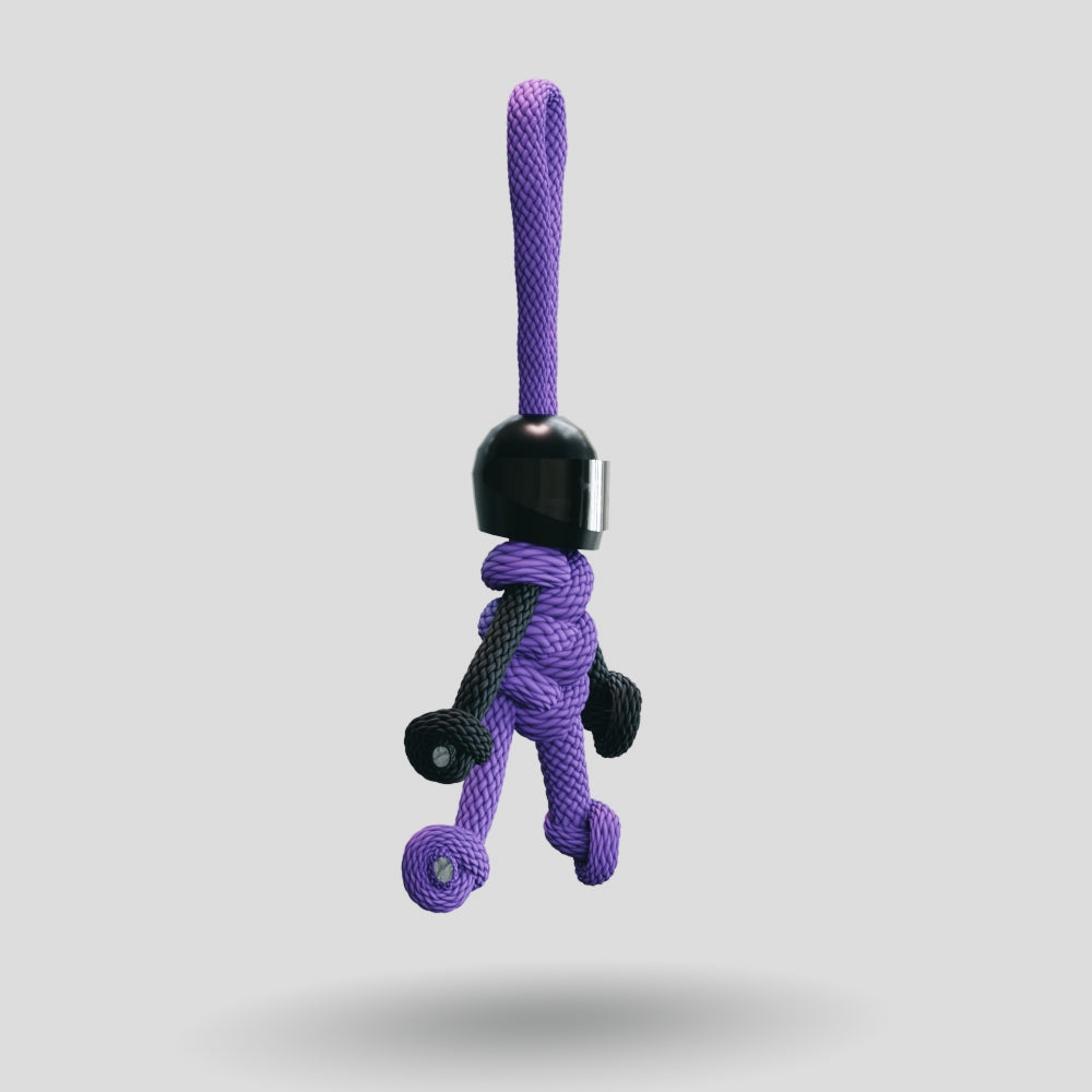 Black Purple Biker Keychain