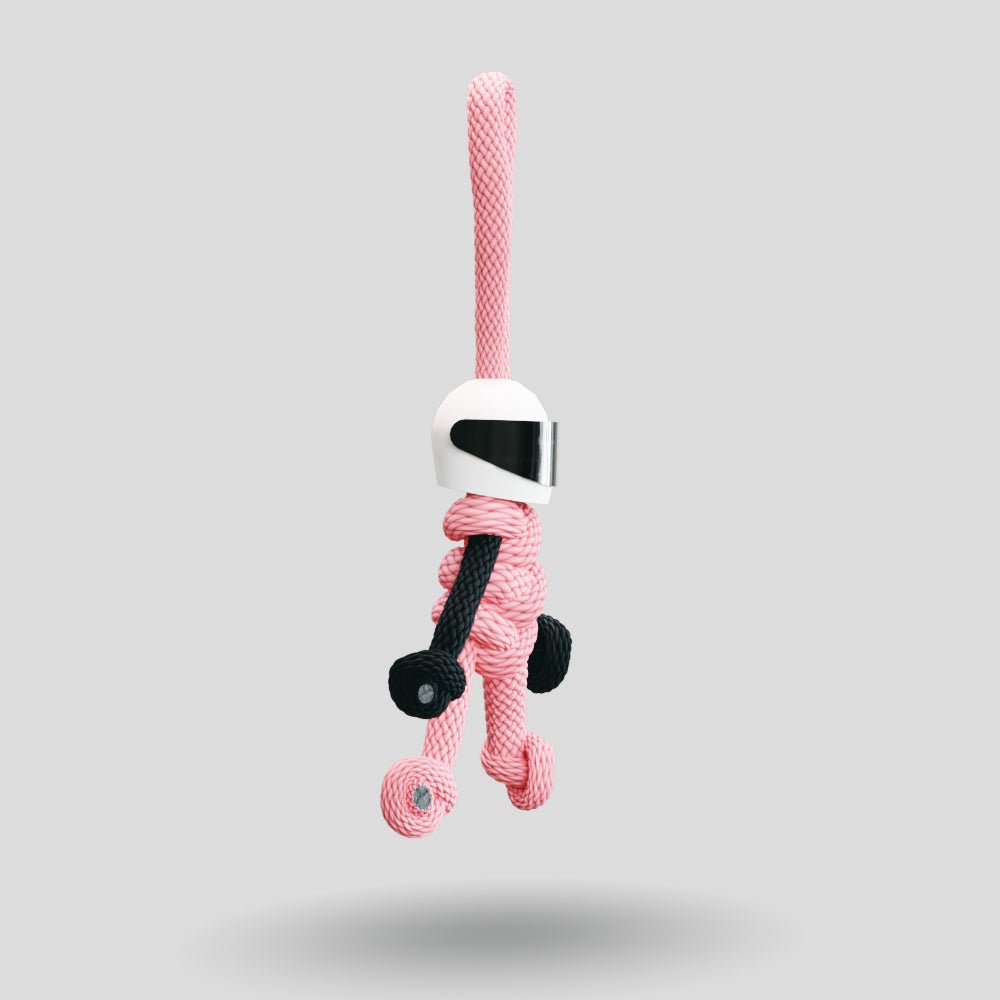 Pink Biker Buddy Paracord Keychain