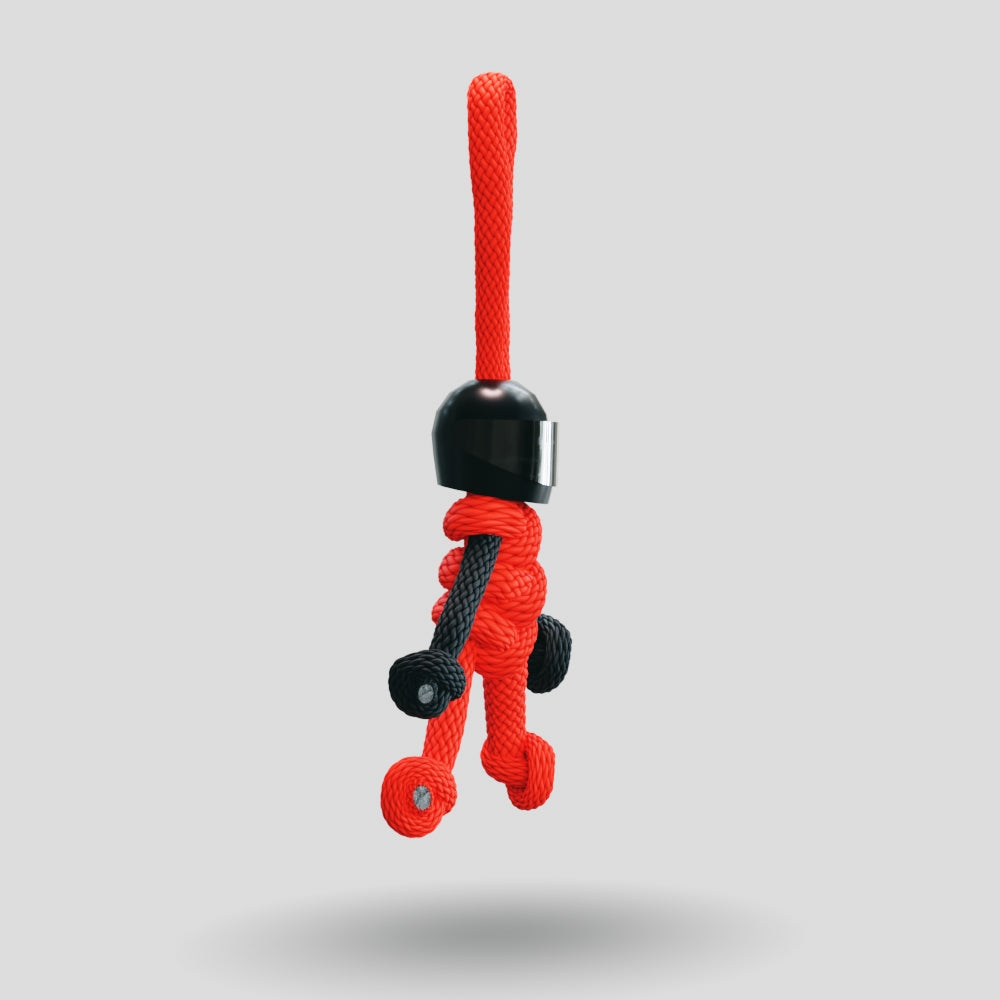 Black Red Biker Buddy Paracord Keychain