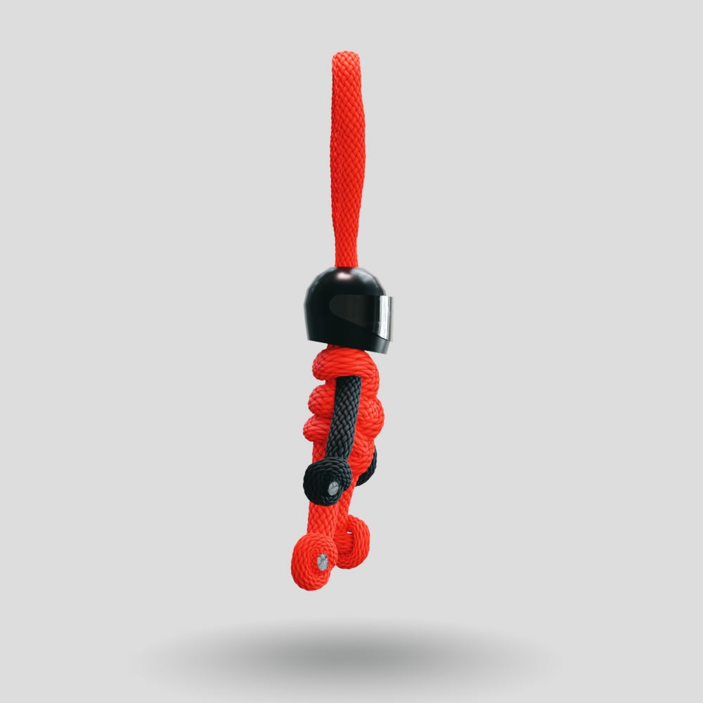 Black Red Biker Buddy Paracord Keychain