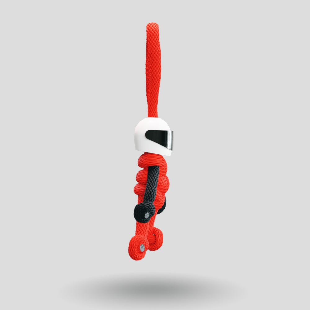 Red Biker Buddy Paracord Keychain