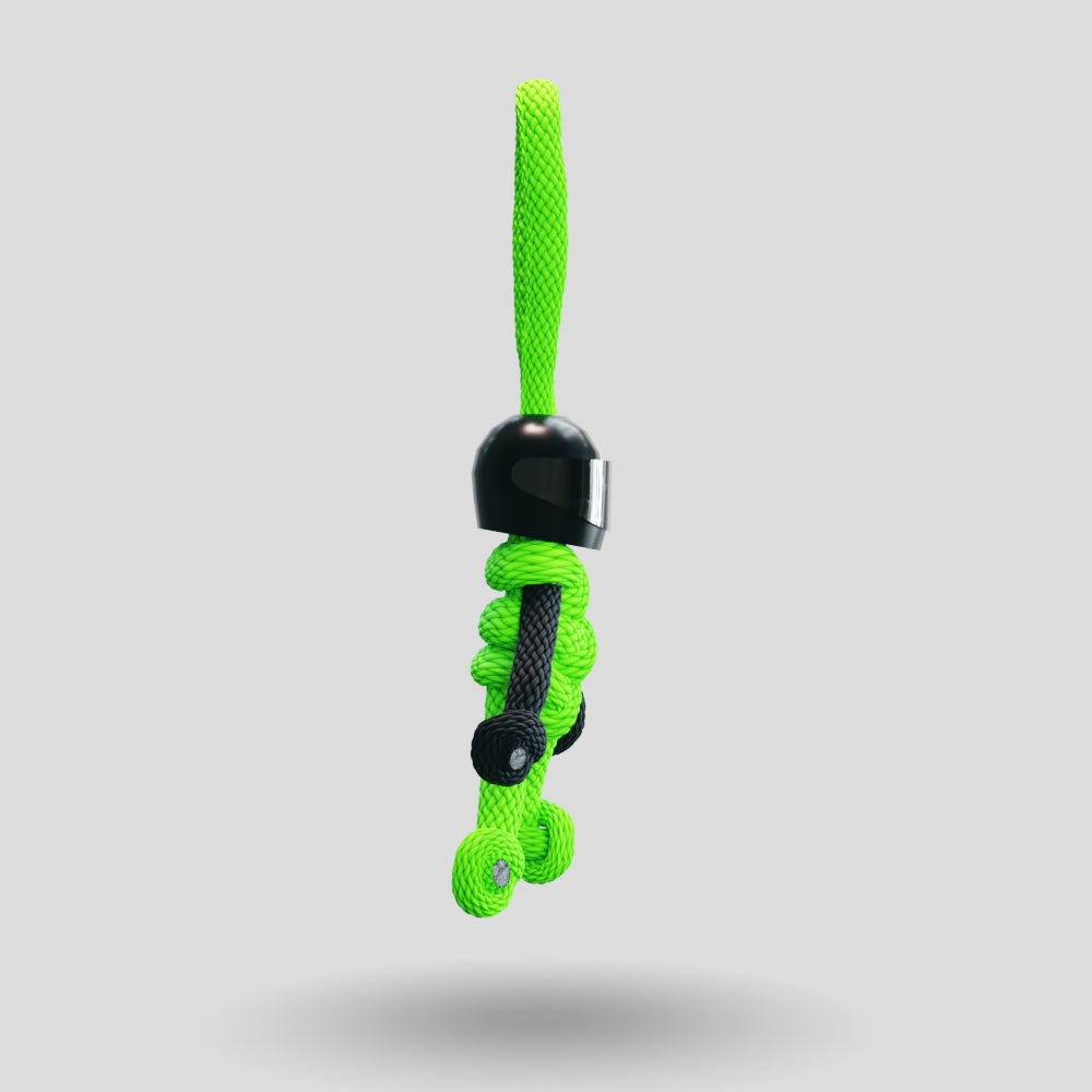Black Green Biker Buddy Paracord Keychain