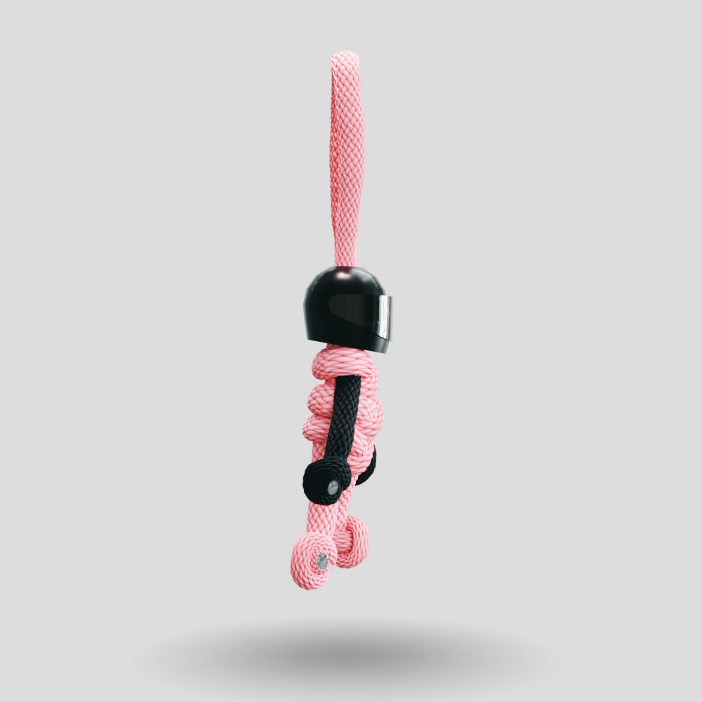 Black Pink Biker Buddy Paracord Keychain