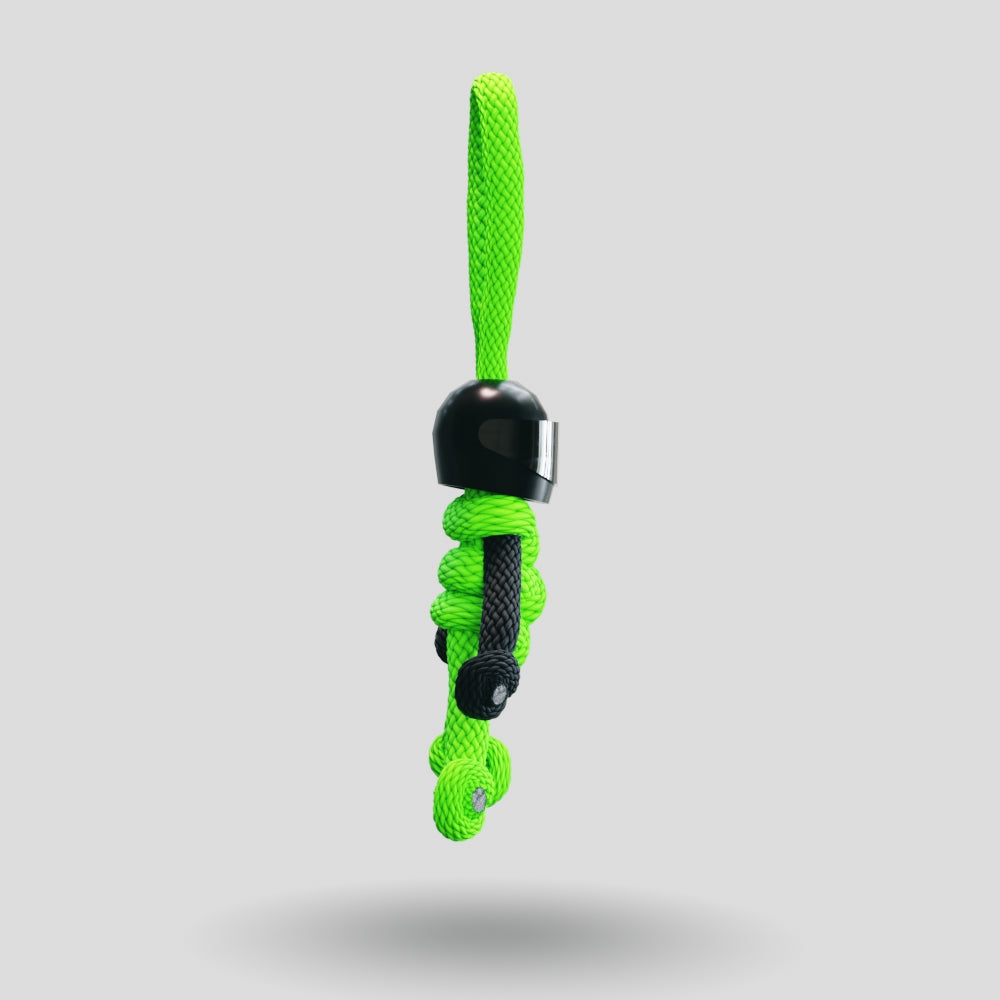 Black Green Biker Buddy Paracord Keychain