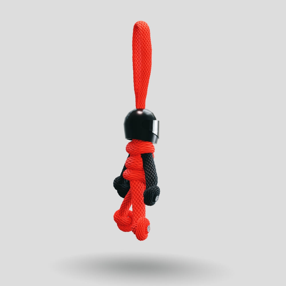 Black Red Biker Buddy Paracord Keychain