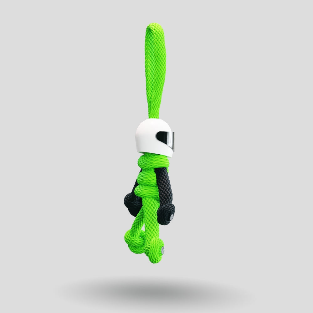 Green Biker Buddy Paracord Keychain
