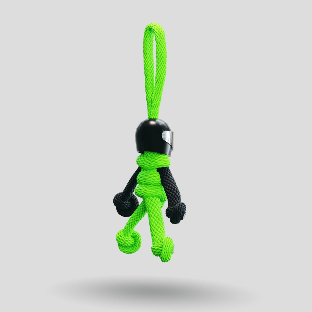 Black Green Biker Buddy Paracord Keychain