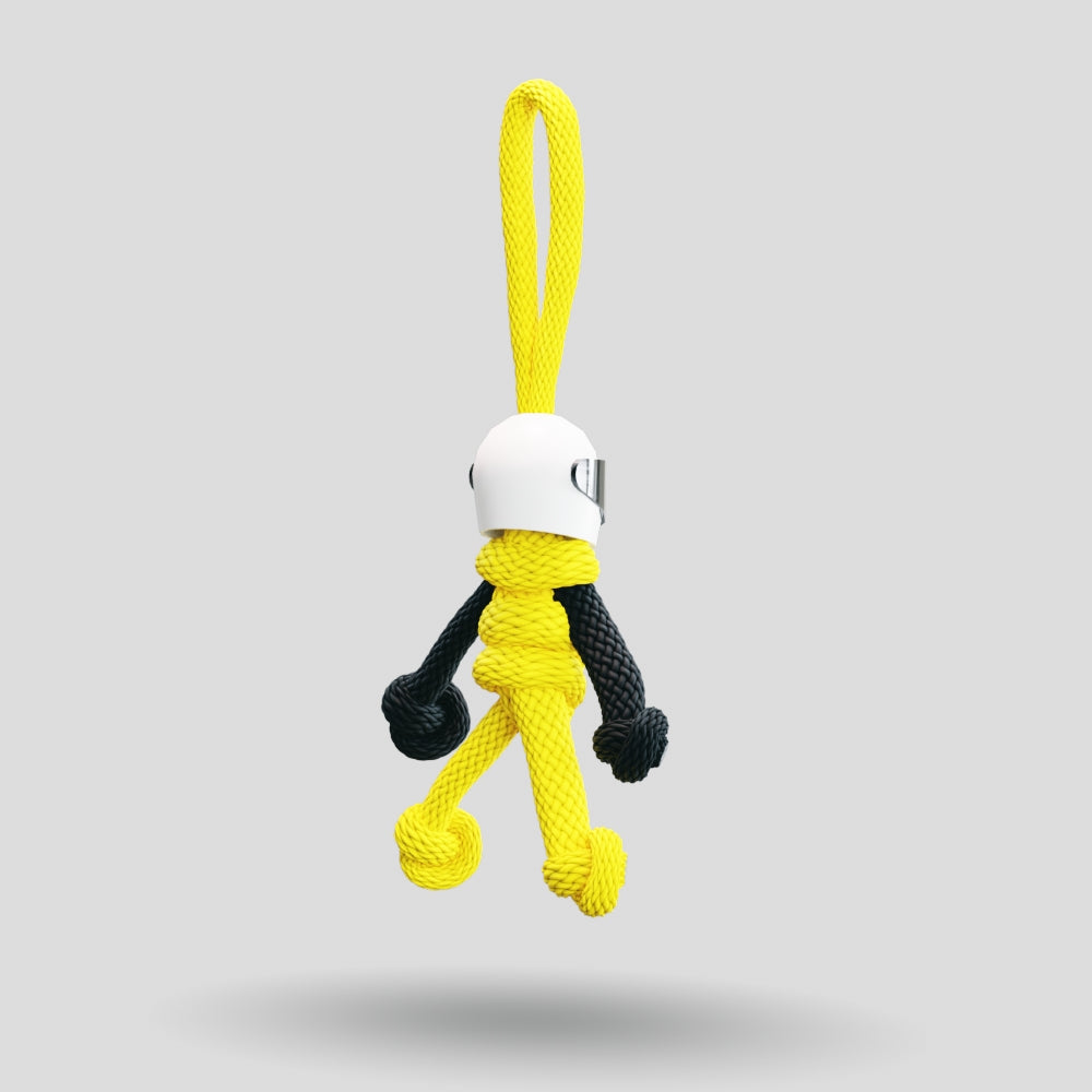 Yellow Biker Buddy Paracord Keychain
