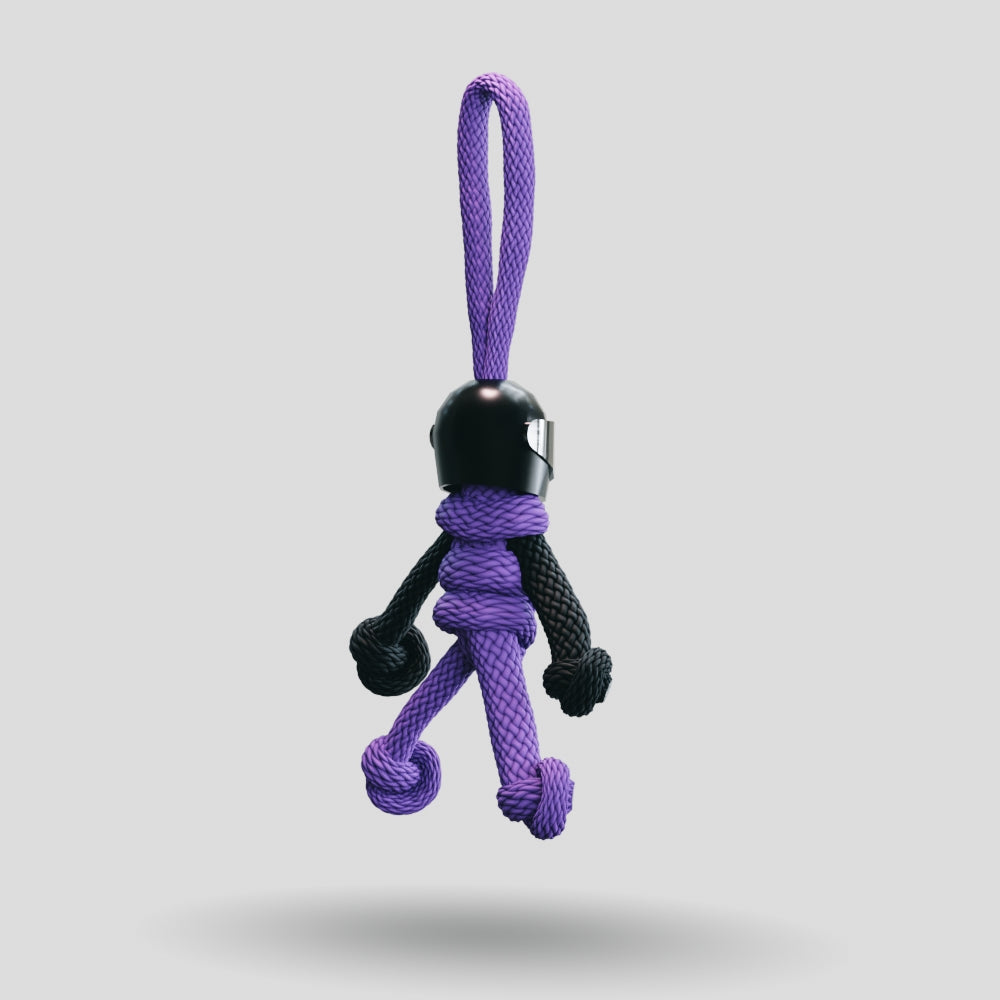 Black Purple Biker Keychain