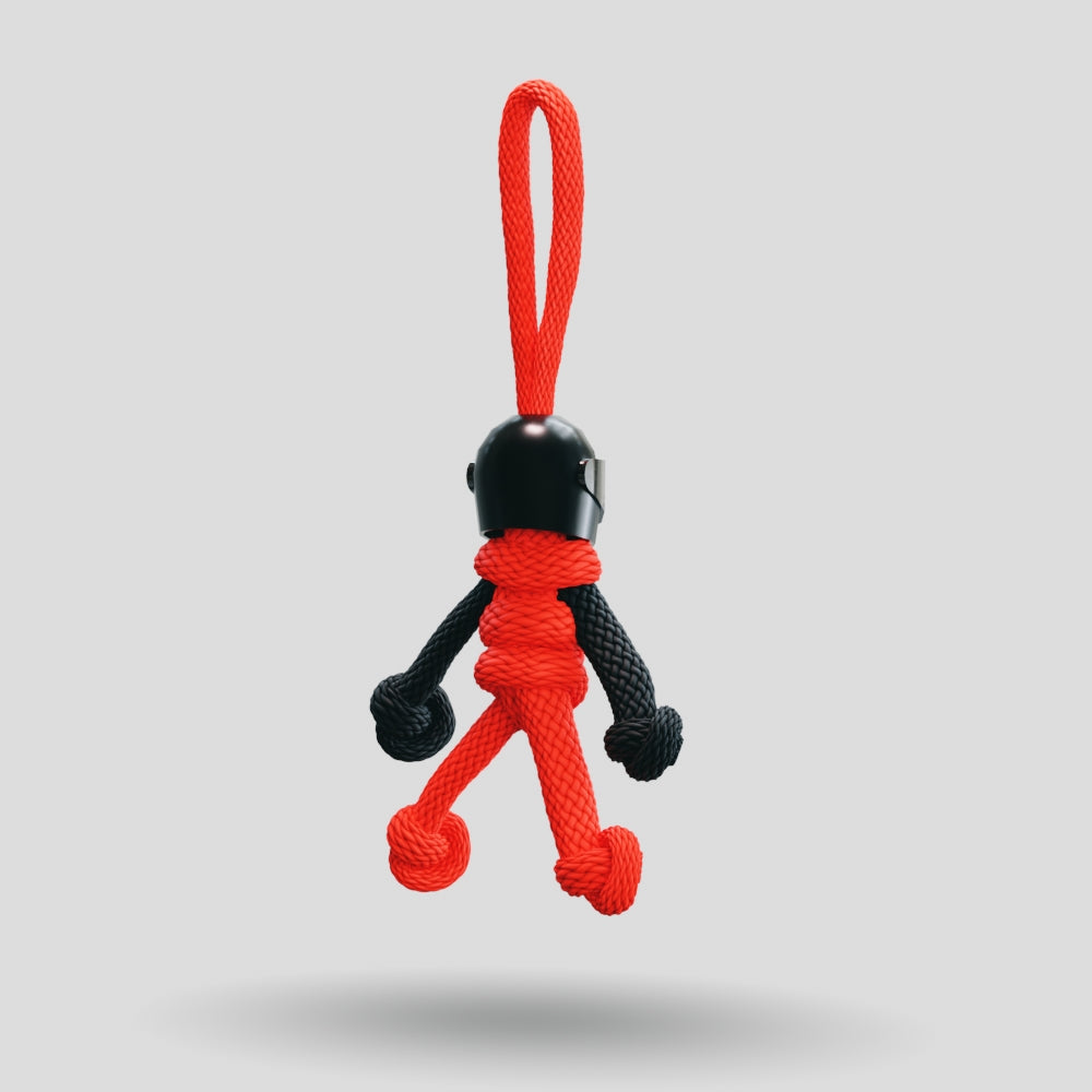 Black Red Biker Buddy Paracord Keychain