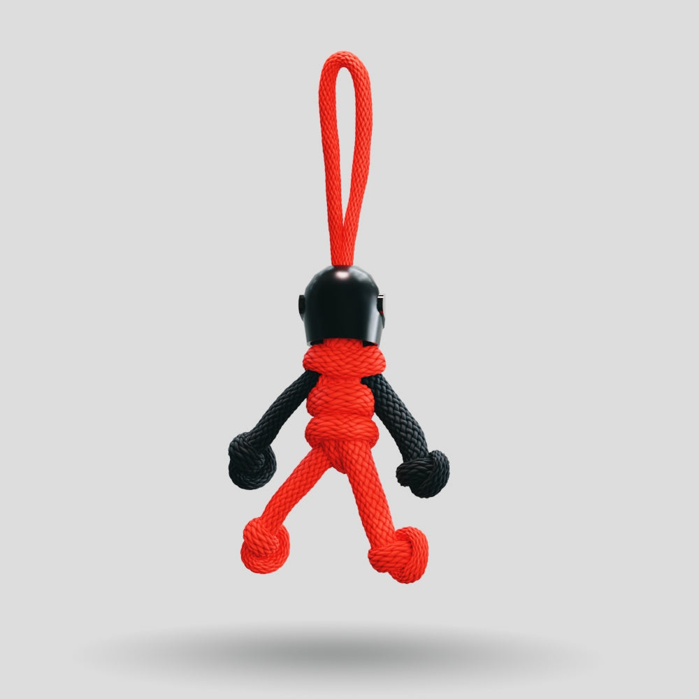 Black Red Biker Buddy Paracord Keychain