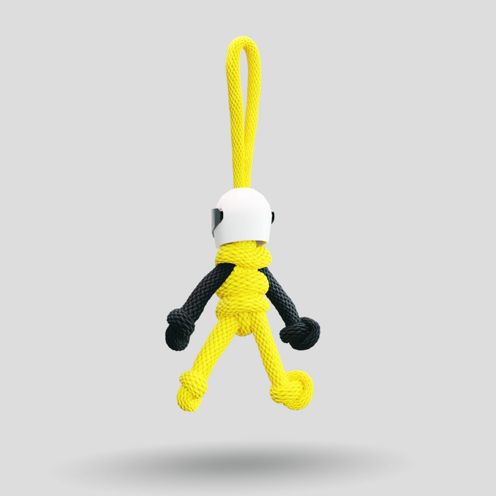 Yellow Biker Buddy Paracord Keychain