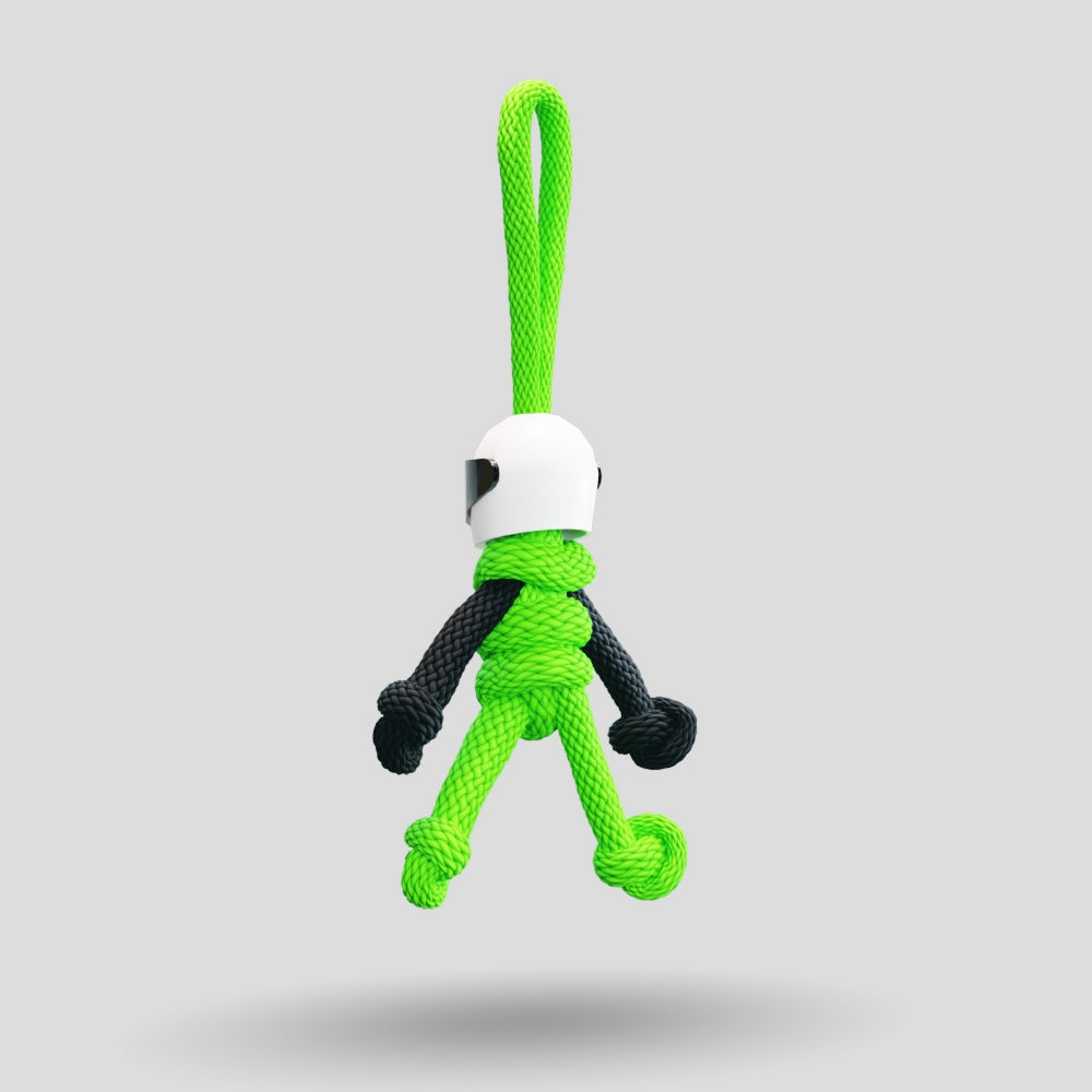Green Biker Buddy Paracord Keychain