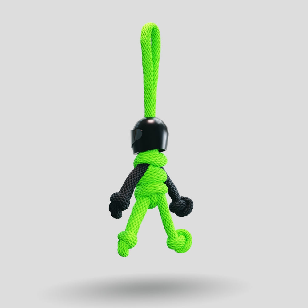 Black Green Biker Buddy Paracord Keychain