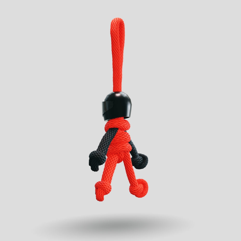 Black Red Biker Buddy Paracord Keychain