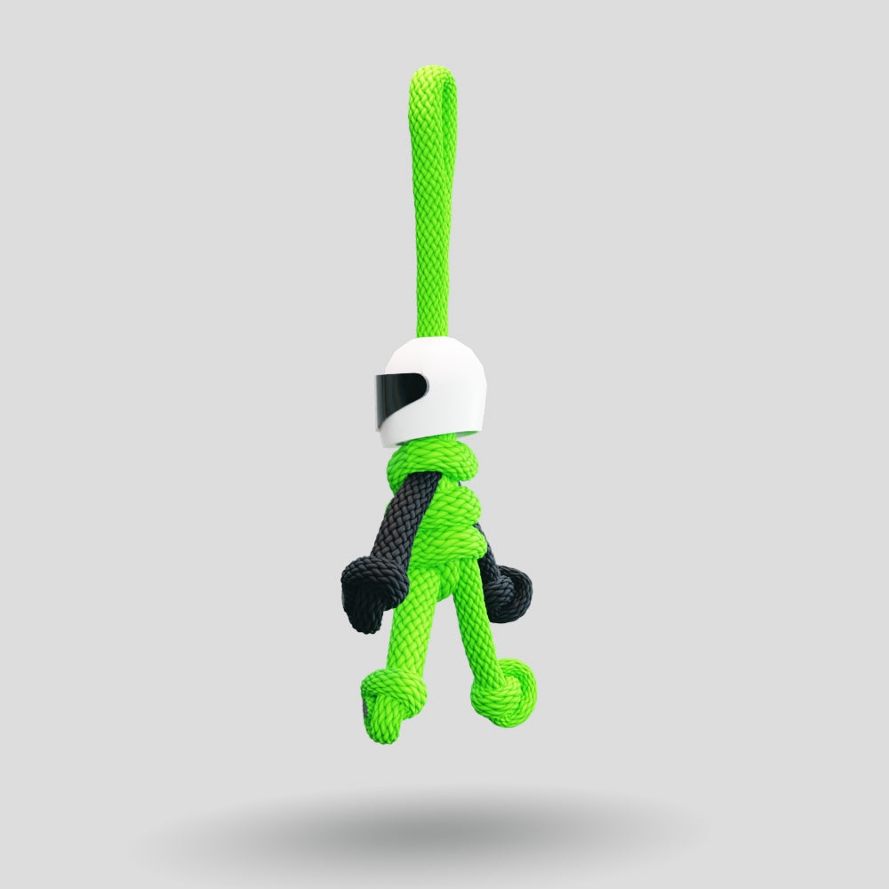 Green Biker Buddy Paracord Keychain