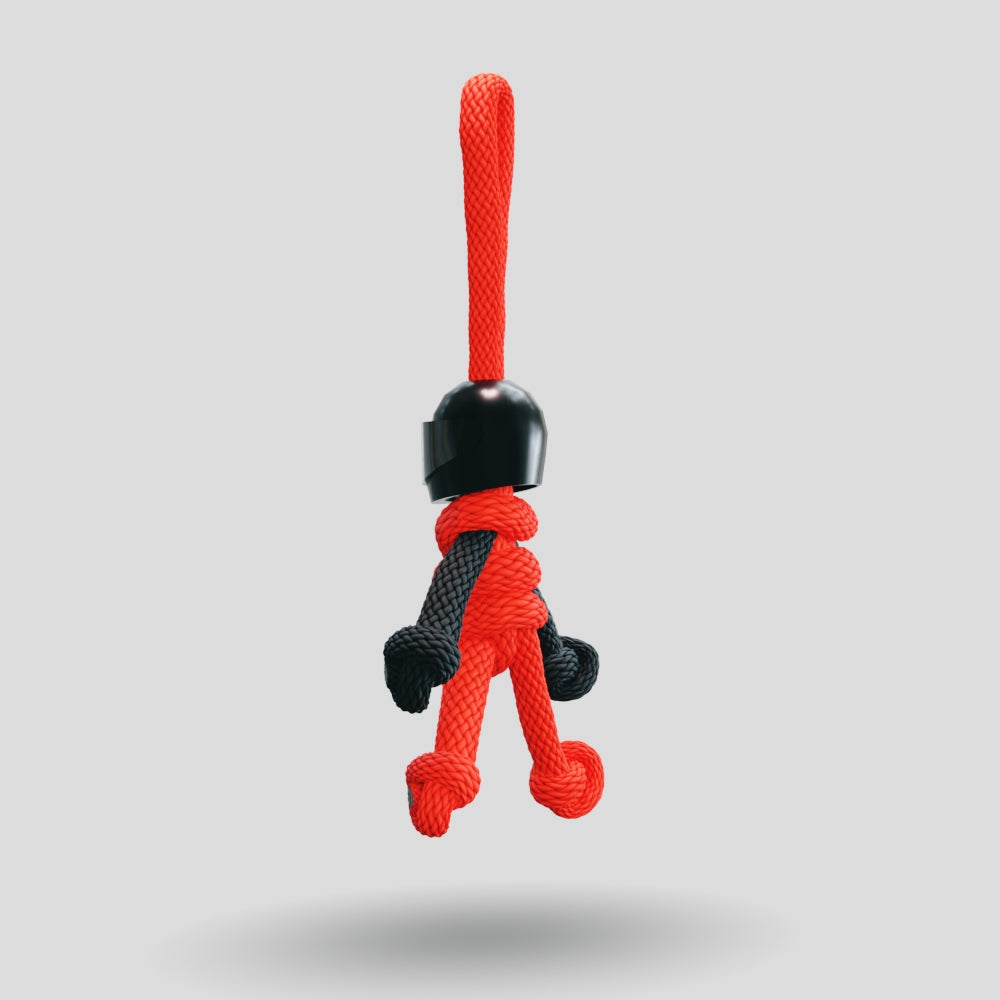 Black Red Biker Buddy Paracord Keychain