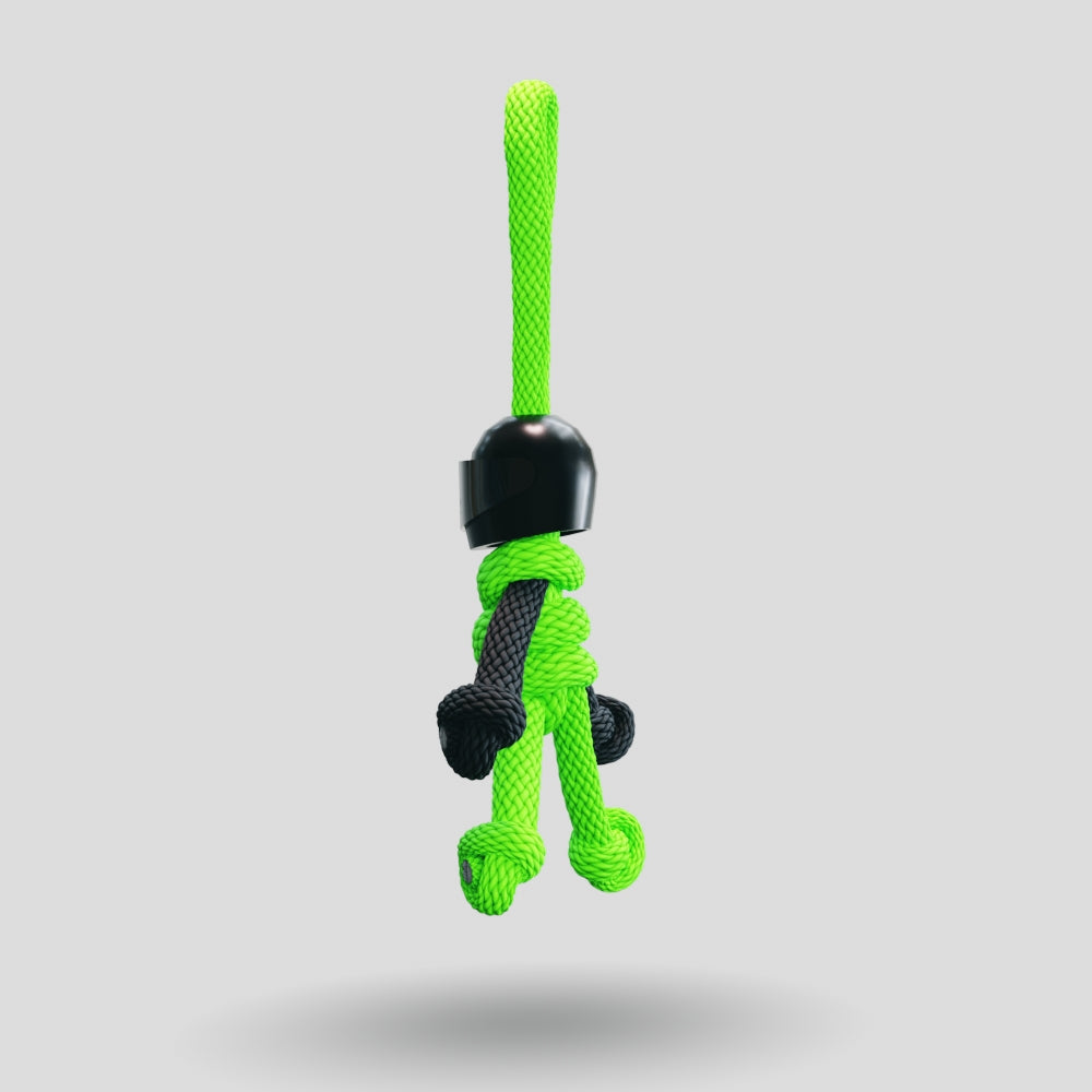 Black Green Biker Buddy Paracord Keychain