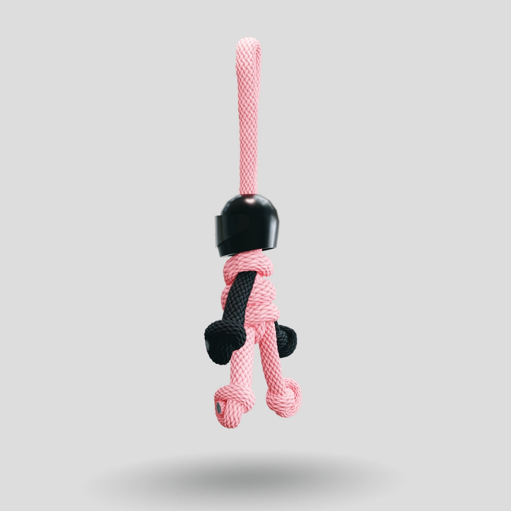 Black Pink Biker Buddy Paracord Keychain