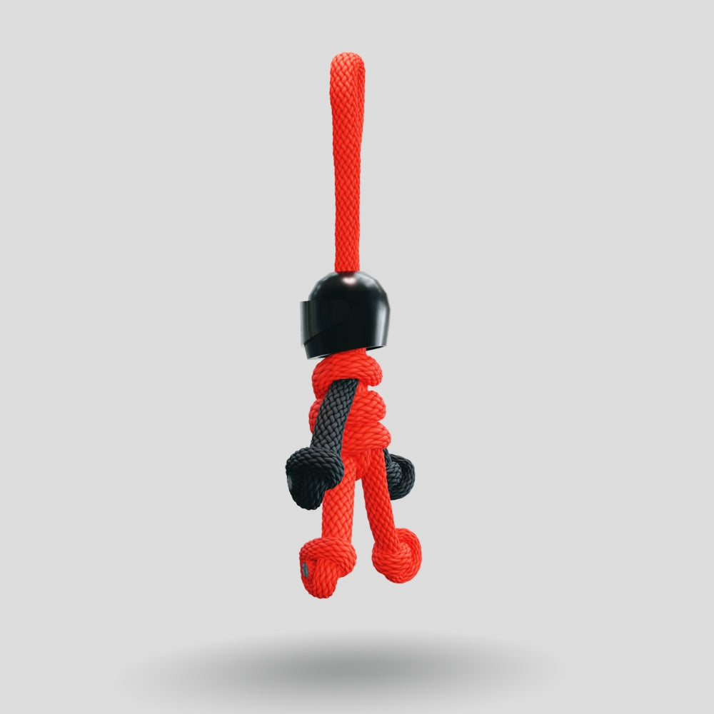 Black Red Biker Buddy Paracord Keychain