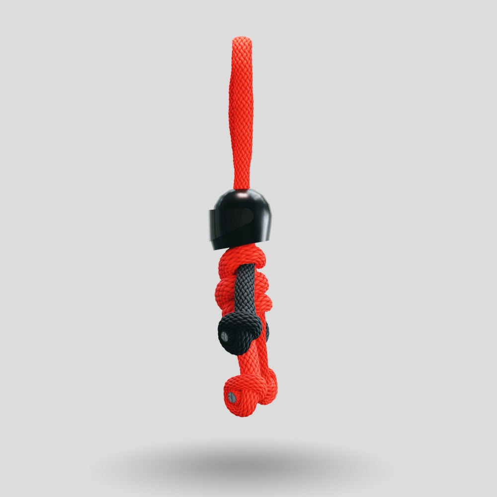 Black Red Biker Buddy Paracord Keychain