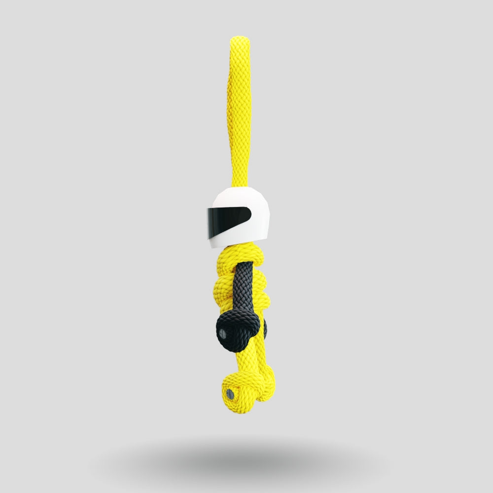 Yellow Biker Buddy Paracord Keychain
