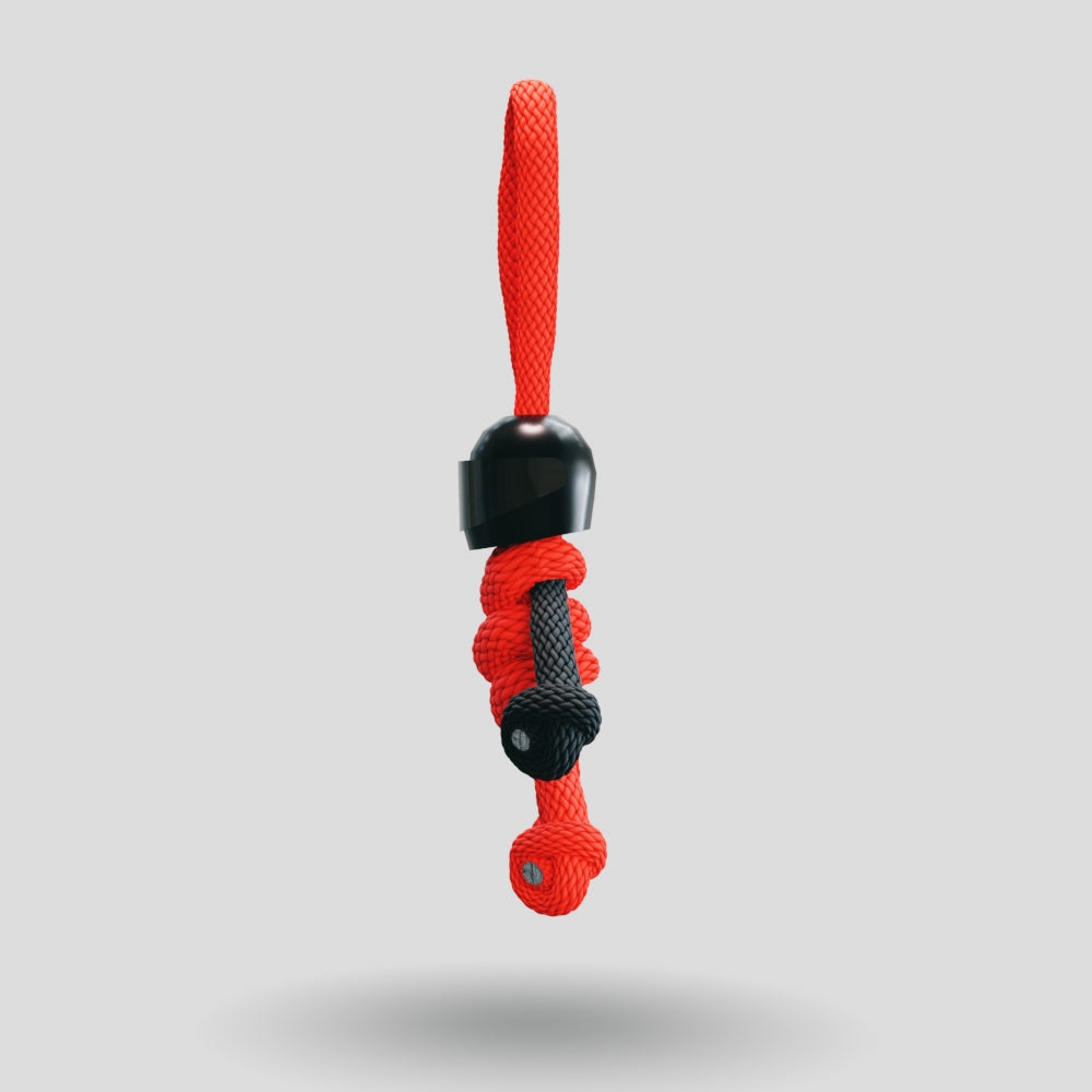 Black Red Biker Buddy Paracord Keychain