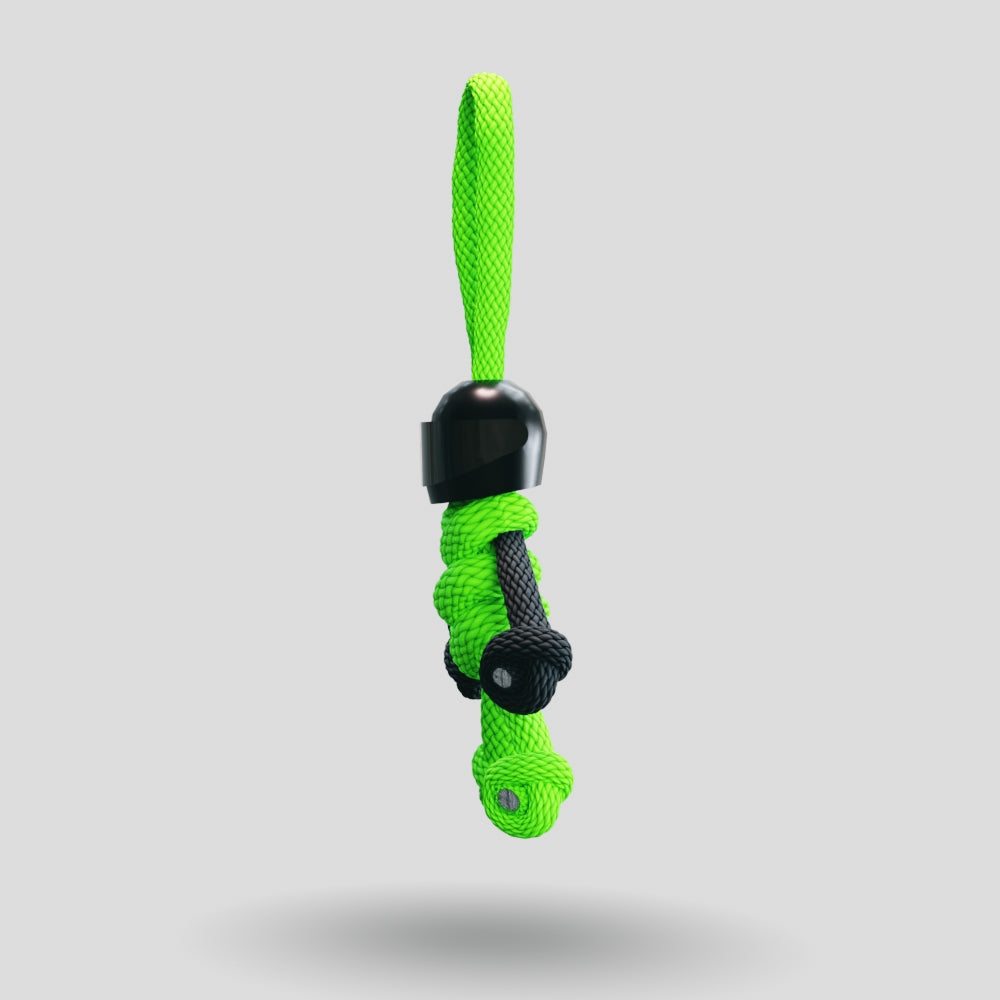 Black Green Biker Buddy Paracord Keychain