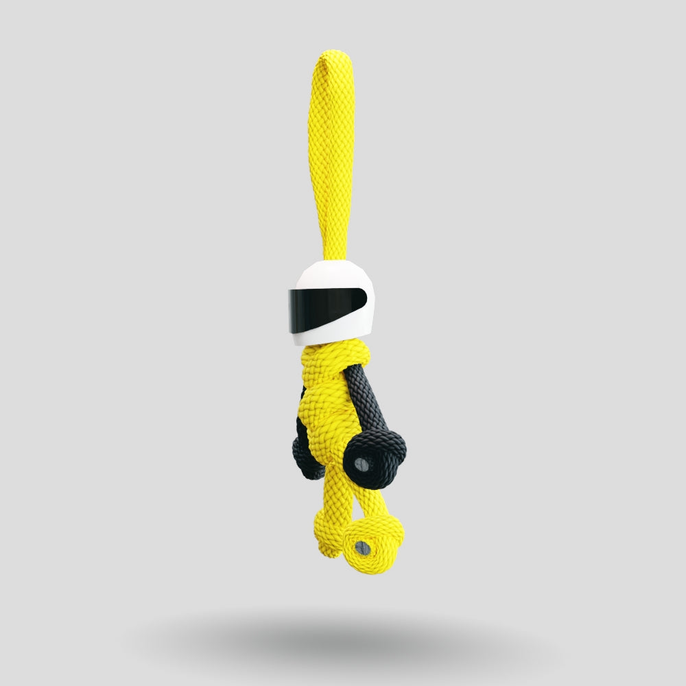 Yellow Biker Buddy Paracord Keychain