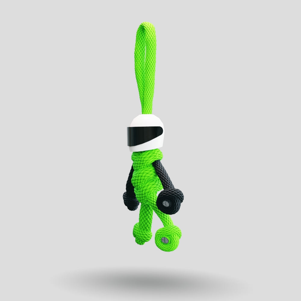 Green Biker Buddy Paracord Keychain