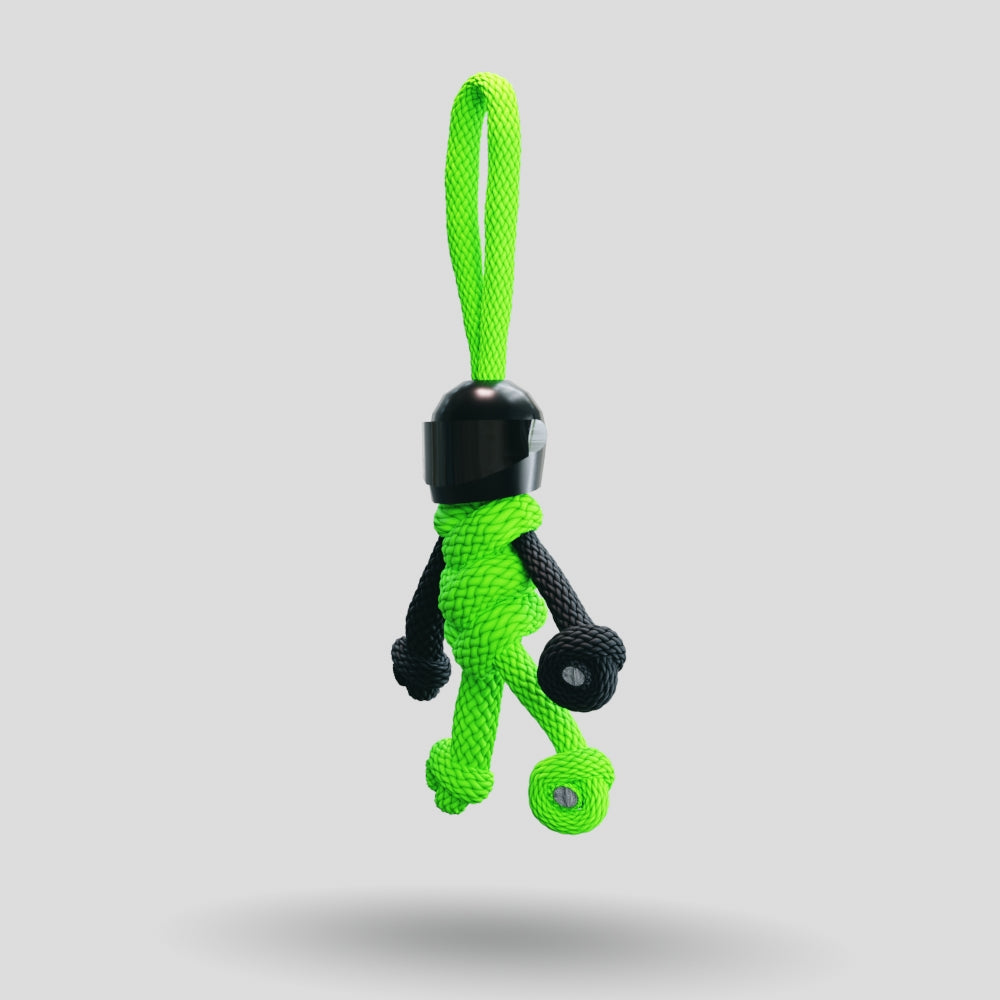 Black Green Biker Buddy Paracord Keychain