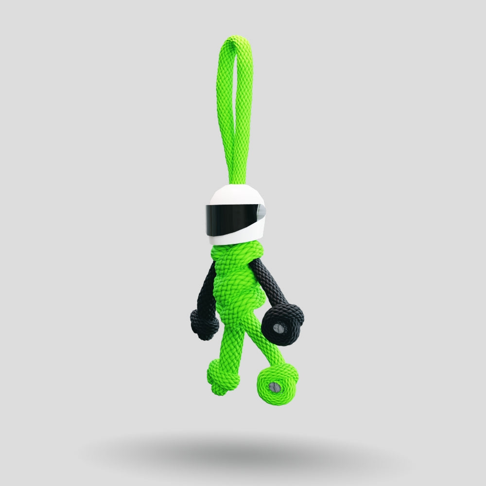Green Biker Buddy Paracord Keychain