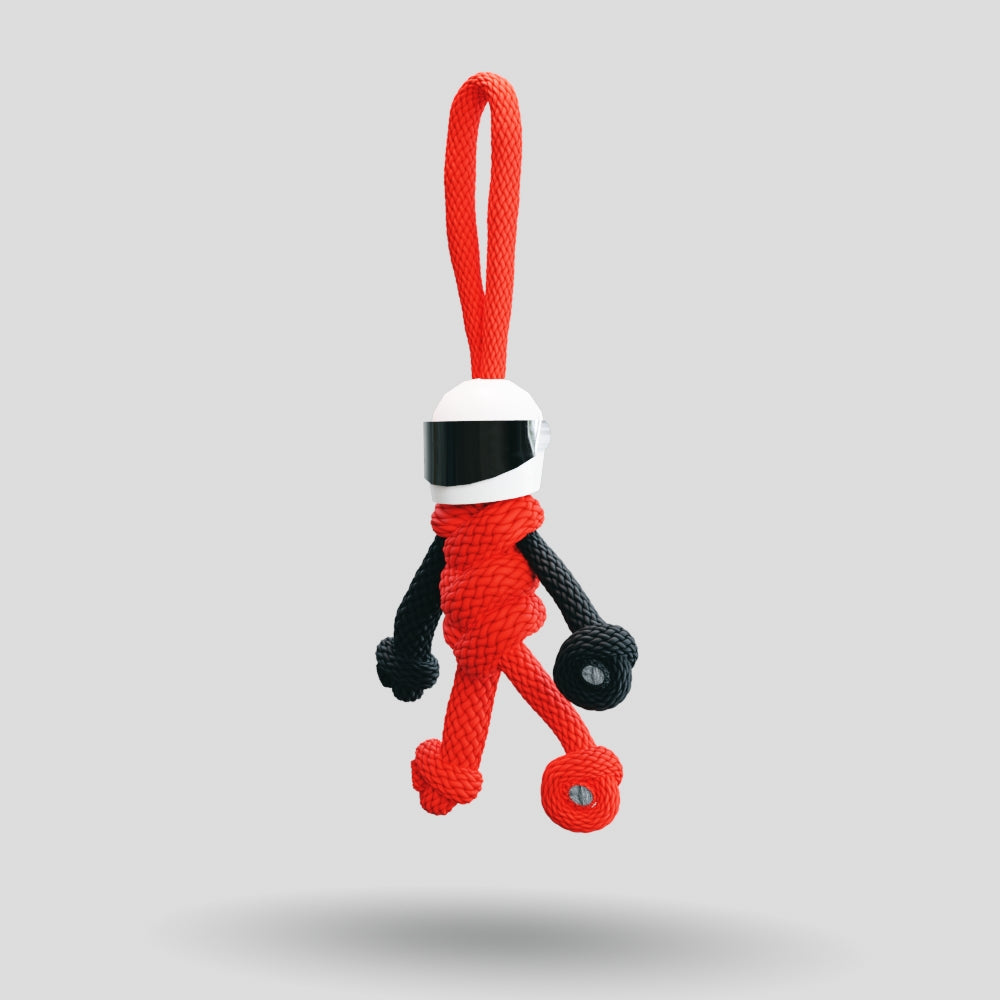 Red Biker Buddy Paracord Keychain