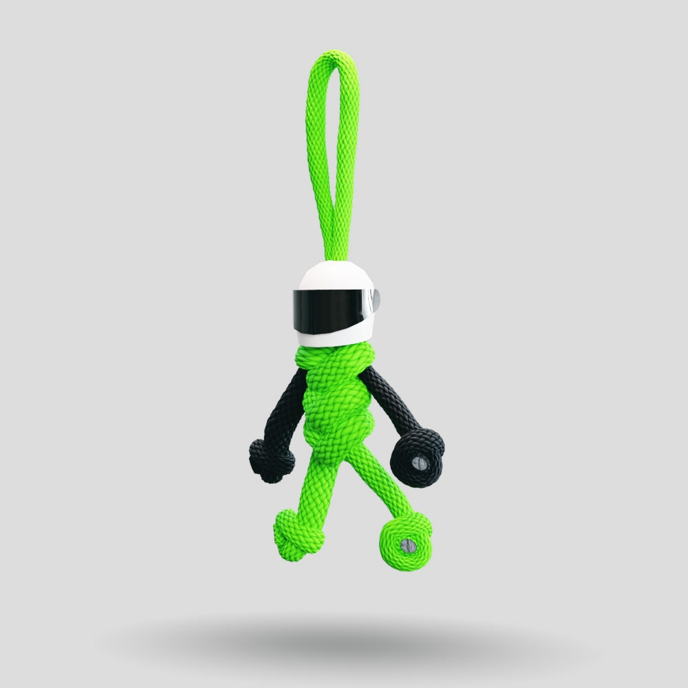 Green Biker Buddy Paracord Keychain