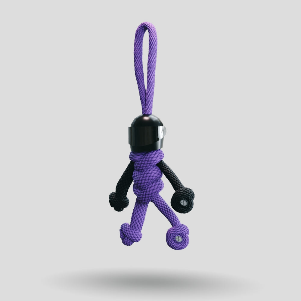 Black Purple Biker Keychain