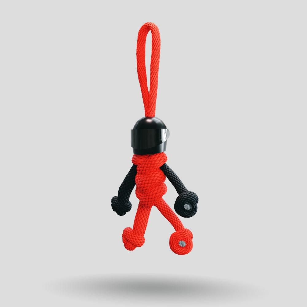 Black Red Biker Buddy Paracord Keychain