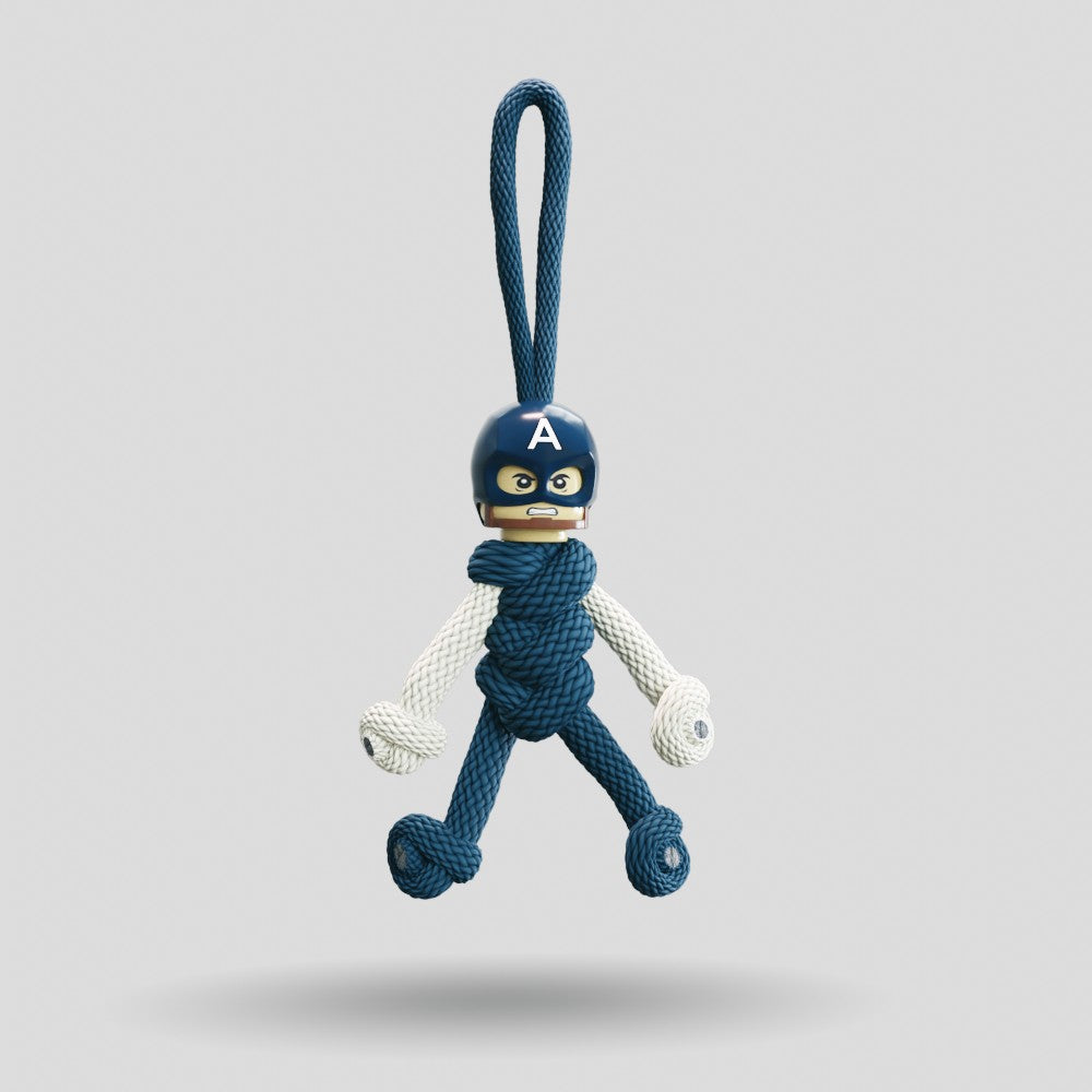 Captain America Paracord Buddy Keychain